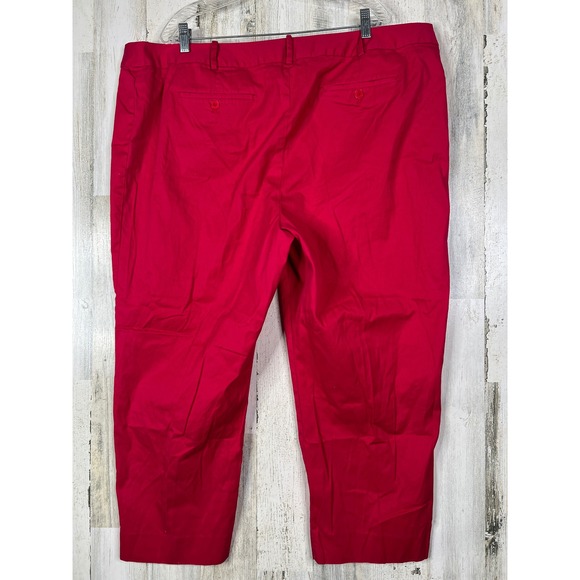 Talbots Pants - Talbots Red Cropped Pants 22W Plus Cotton Stretch Career Office Professional